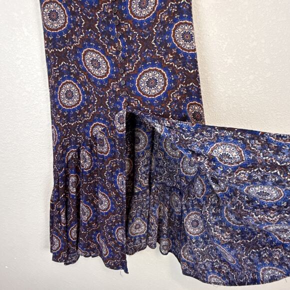 Earthbound Womens Flare Maxi Skirt Size S Medallion Gypsy Bobo Slit Lightweight - Picture 4 of 8